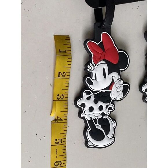 Set Of 2 DISNEY Classic MINNIE MOUSE LUGGAGE BAG TAGS Rubber NEW - Picture 6 of 7